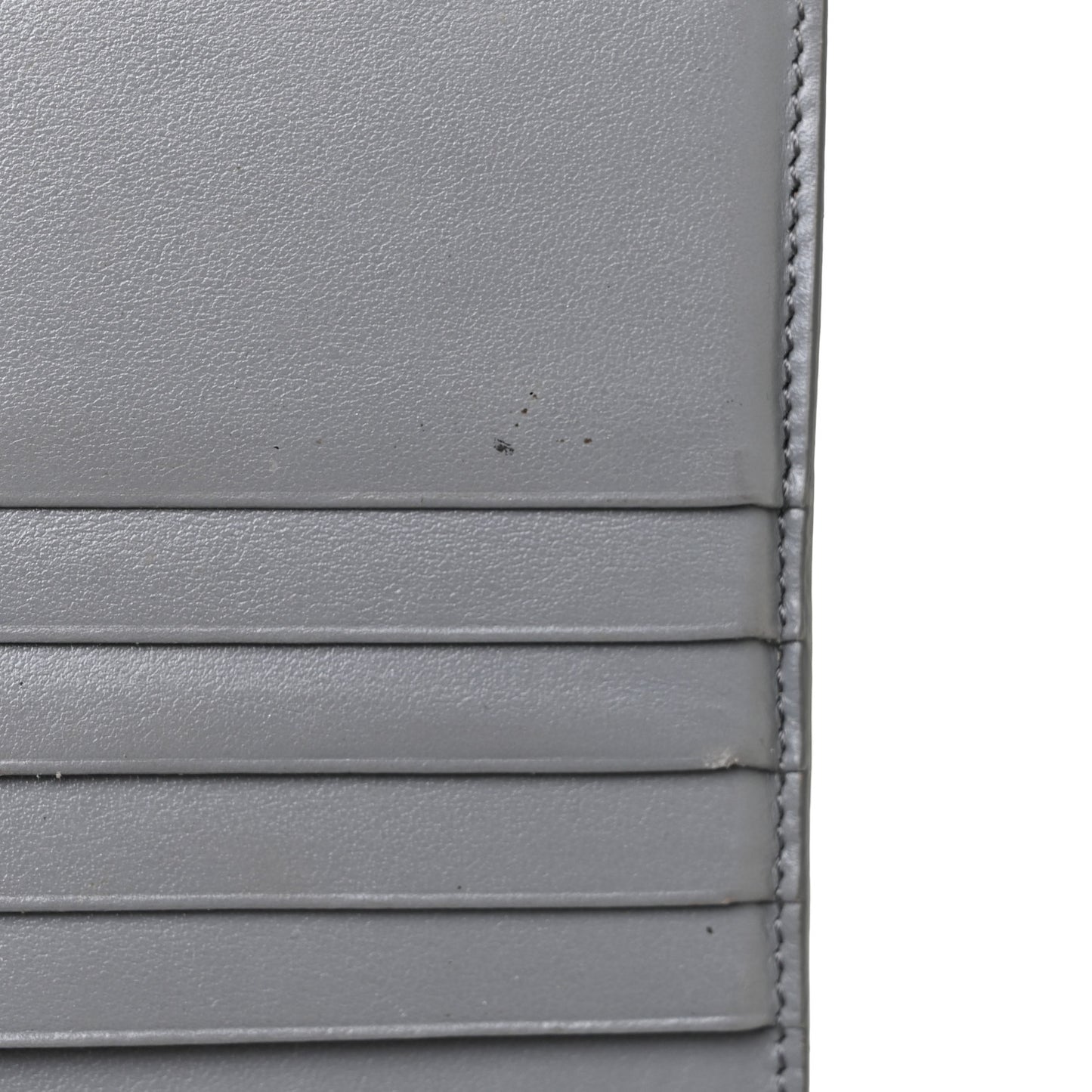 Grained Calfskin Large Multifunction Strap Wallet Grey