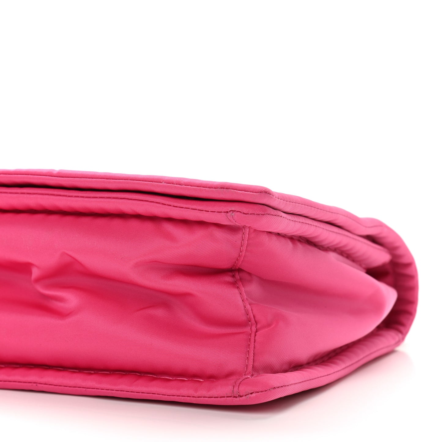 Nylon Tessuto Chain Shoulder Bag Fuxia