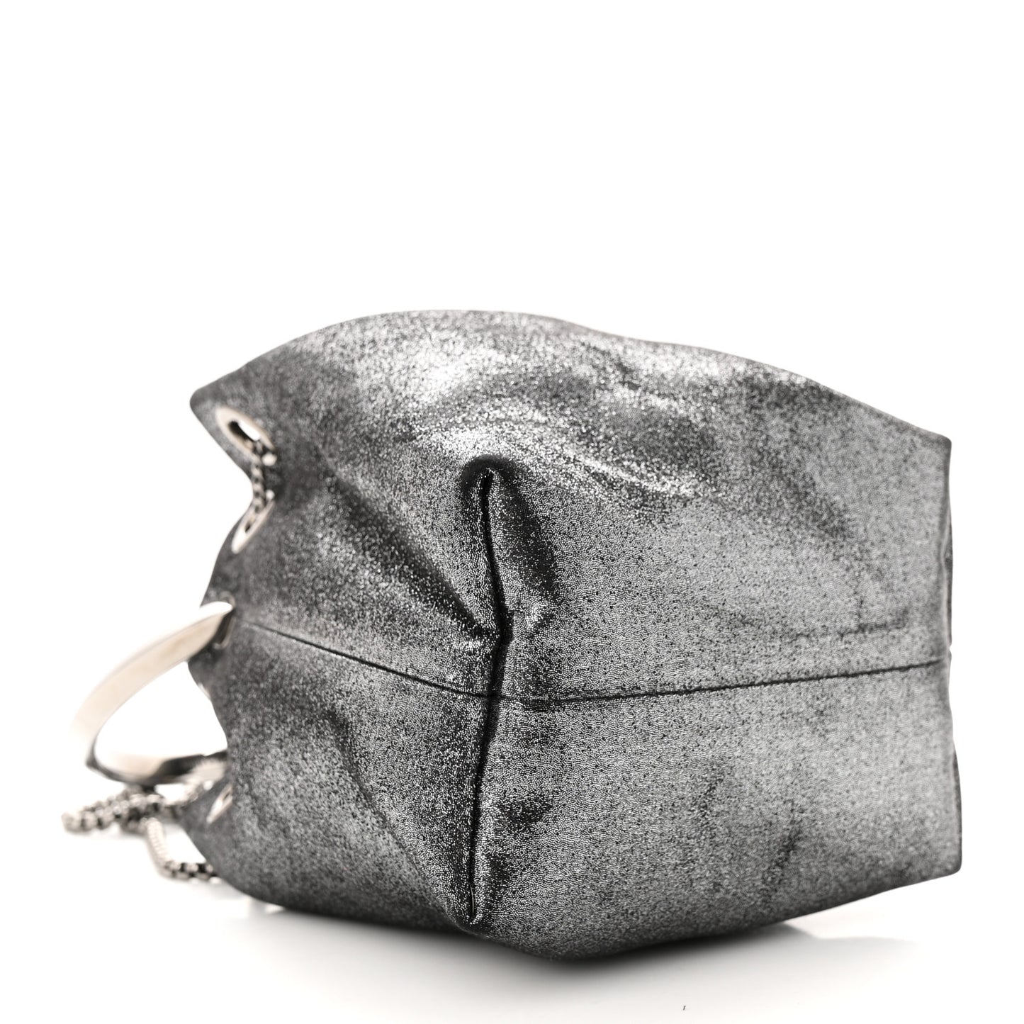 Metallic Fabric Bon Bon Bag Bucket Bag Silver