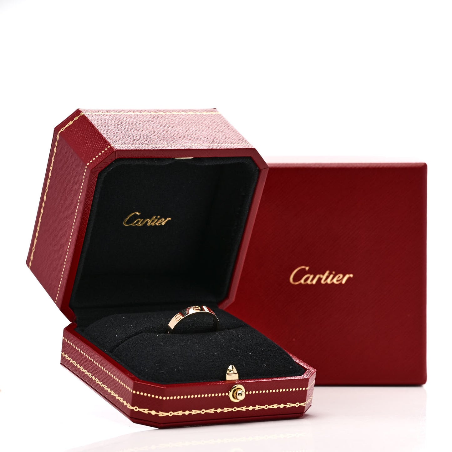 18K Yellow Gold 3.5mm LOVE Wedding Band Ring 56 7.75