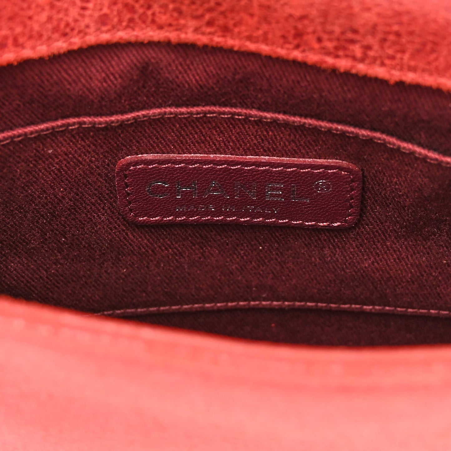 Iridescent Calfskin Quilted Small Gentle Square Boy Flap Red