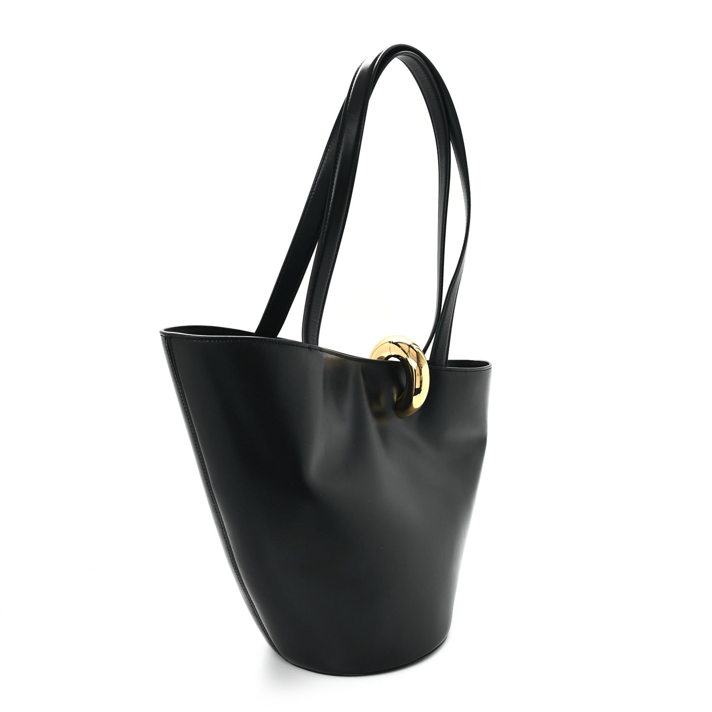 Smooth Calfskin Le Bambola Moyen Black