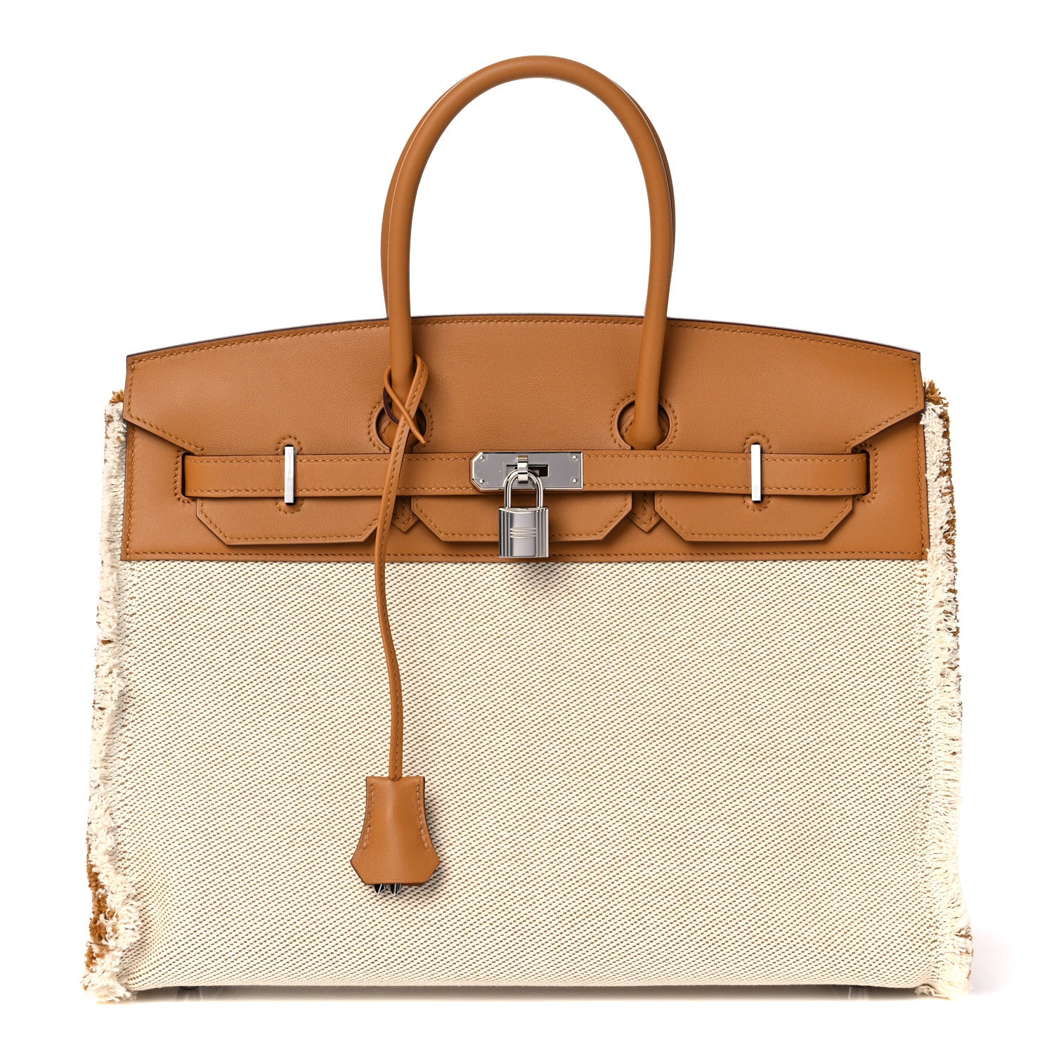 Hermes Swift Twill H Fray Fray Birkin 35 Sesame Ecru 1 of 34