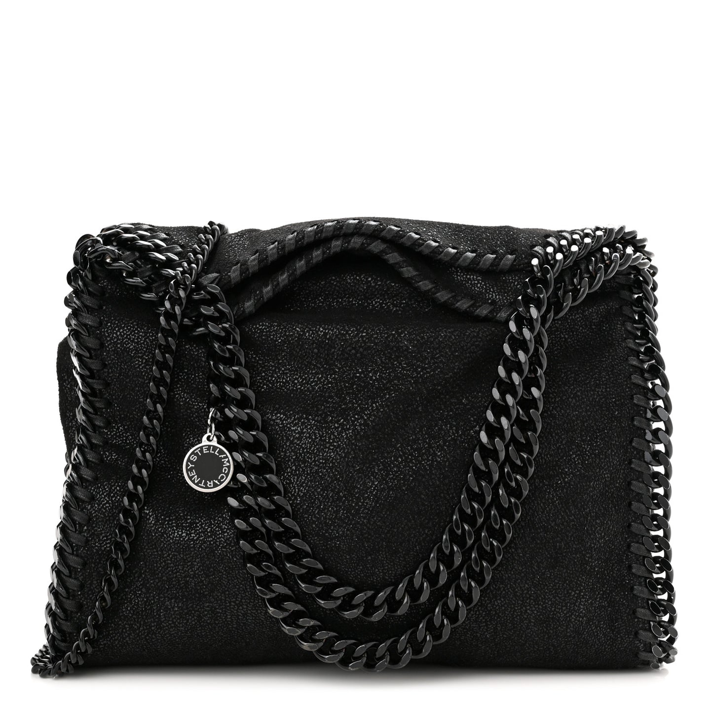 Shaggy Deer Mini Falabella Fold Over Tote Black