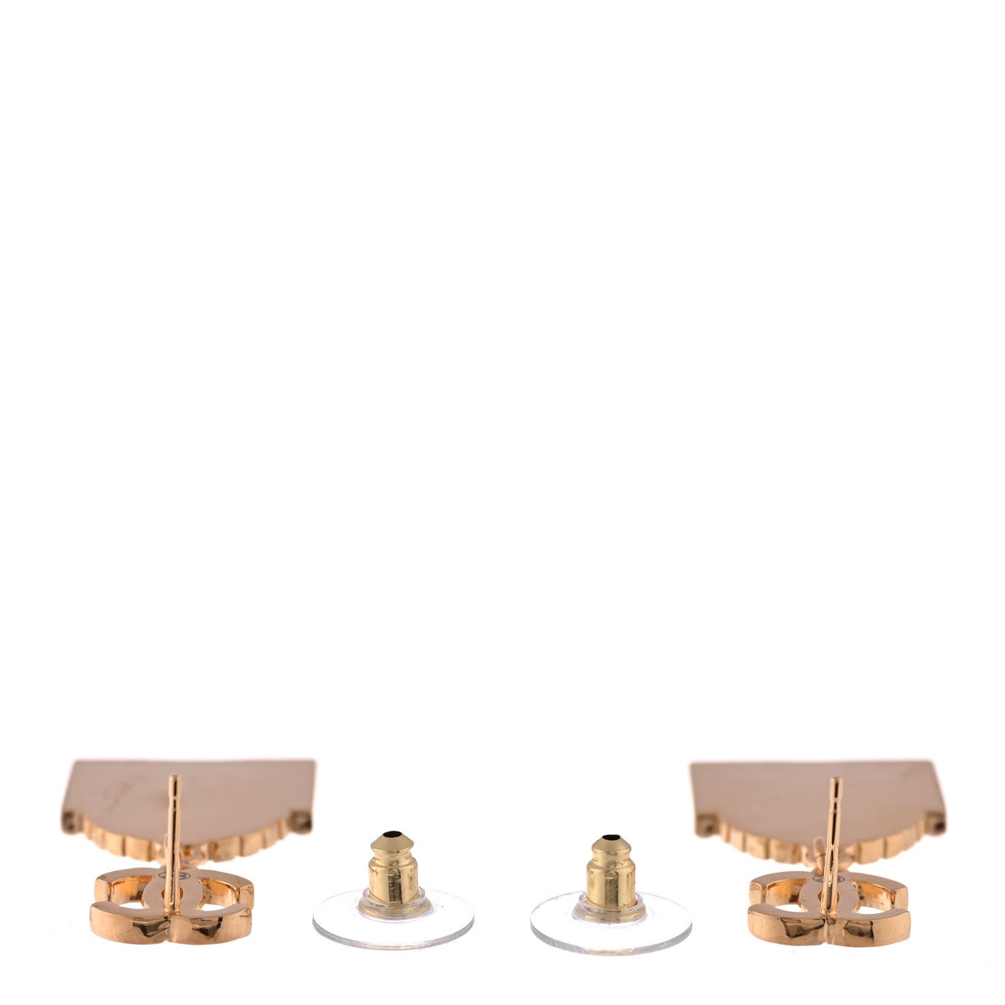 Metal CC Rue Cambon Drop Earrings Gold