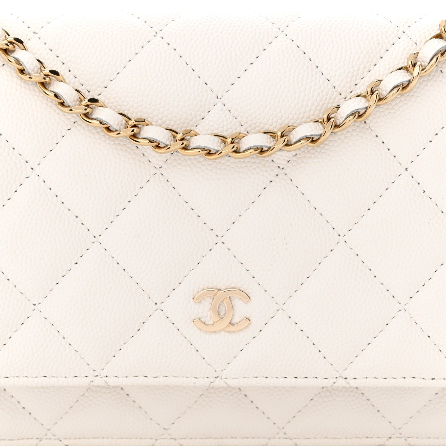 Chanel Caviar Quilted Wallet On Chain WOC White 10 of 13