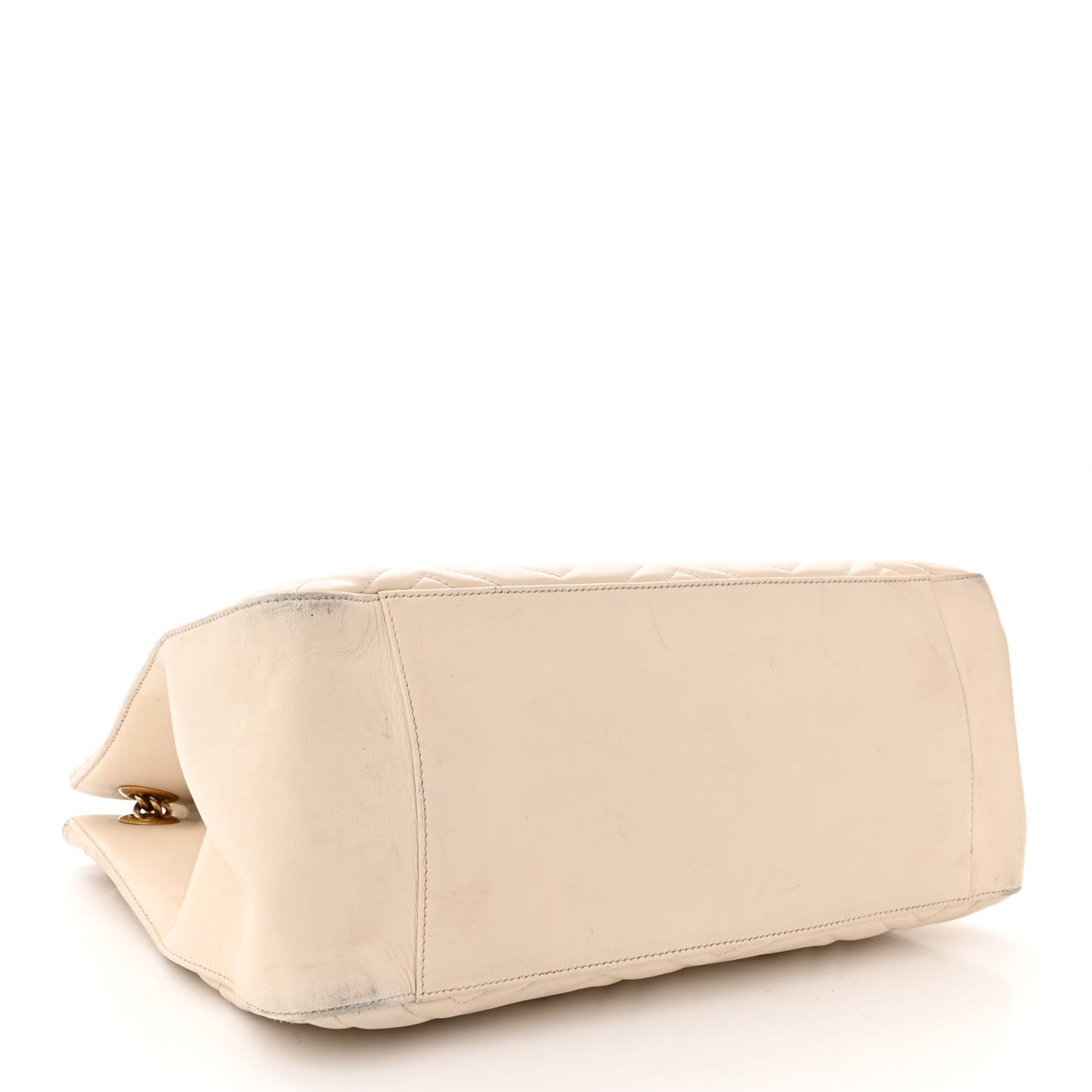 Calfskin Matelasse Medium GG Marmont Shoulder Tote Bag White