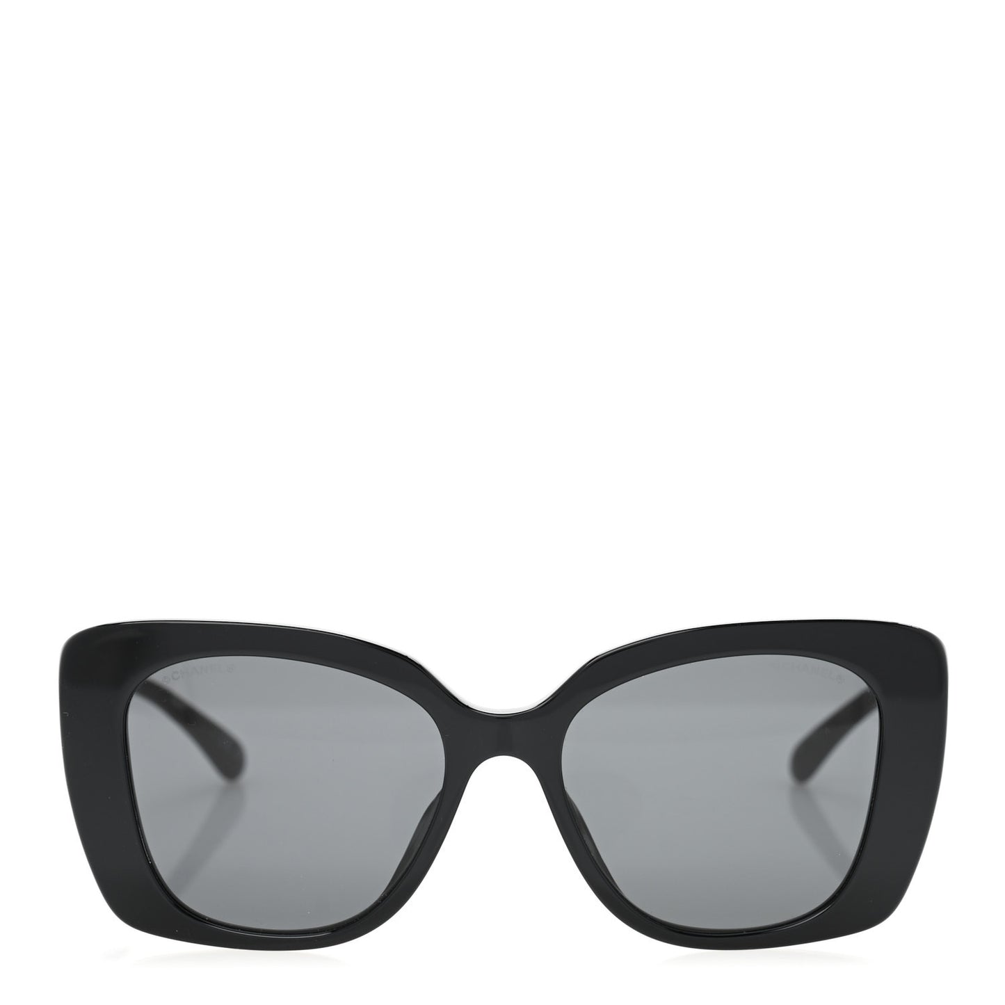 Acetate Strass Square Sunglasses 5422-B-A Black White