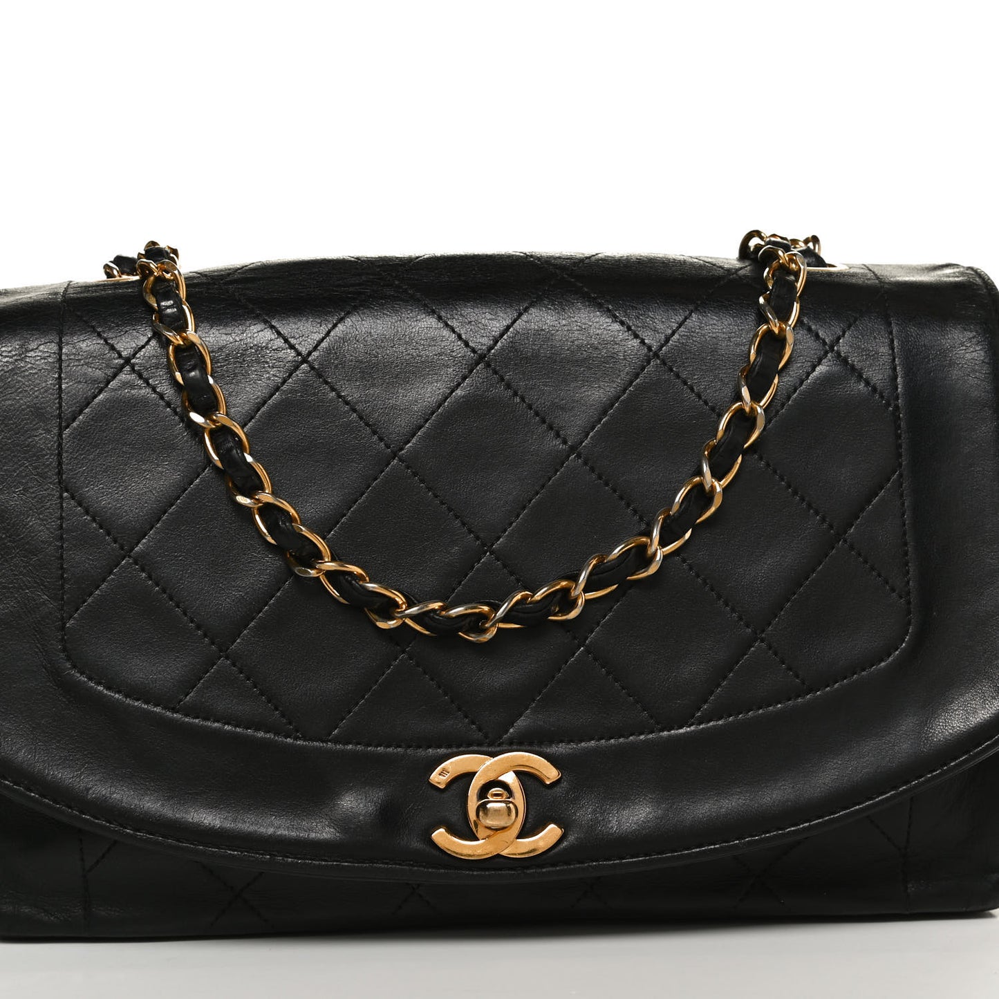 Lambskin Quilted Medium Single Flap Black