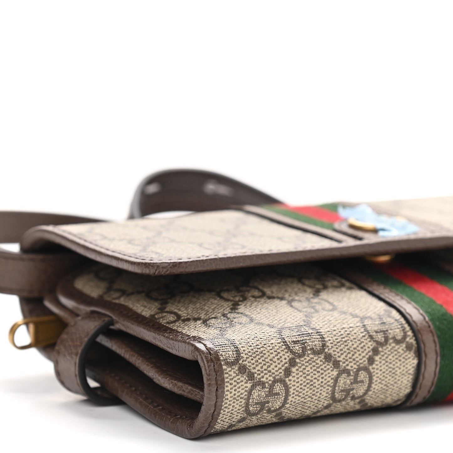 GG Supreme Monogram Web Ophidia Crossbody Wallet Beige New Acero