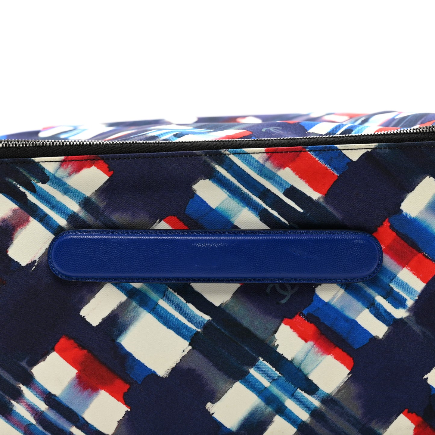 Nylon Airline Printed Coco Case Trolley White Navy Blue Red