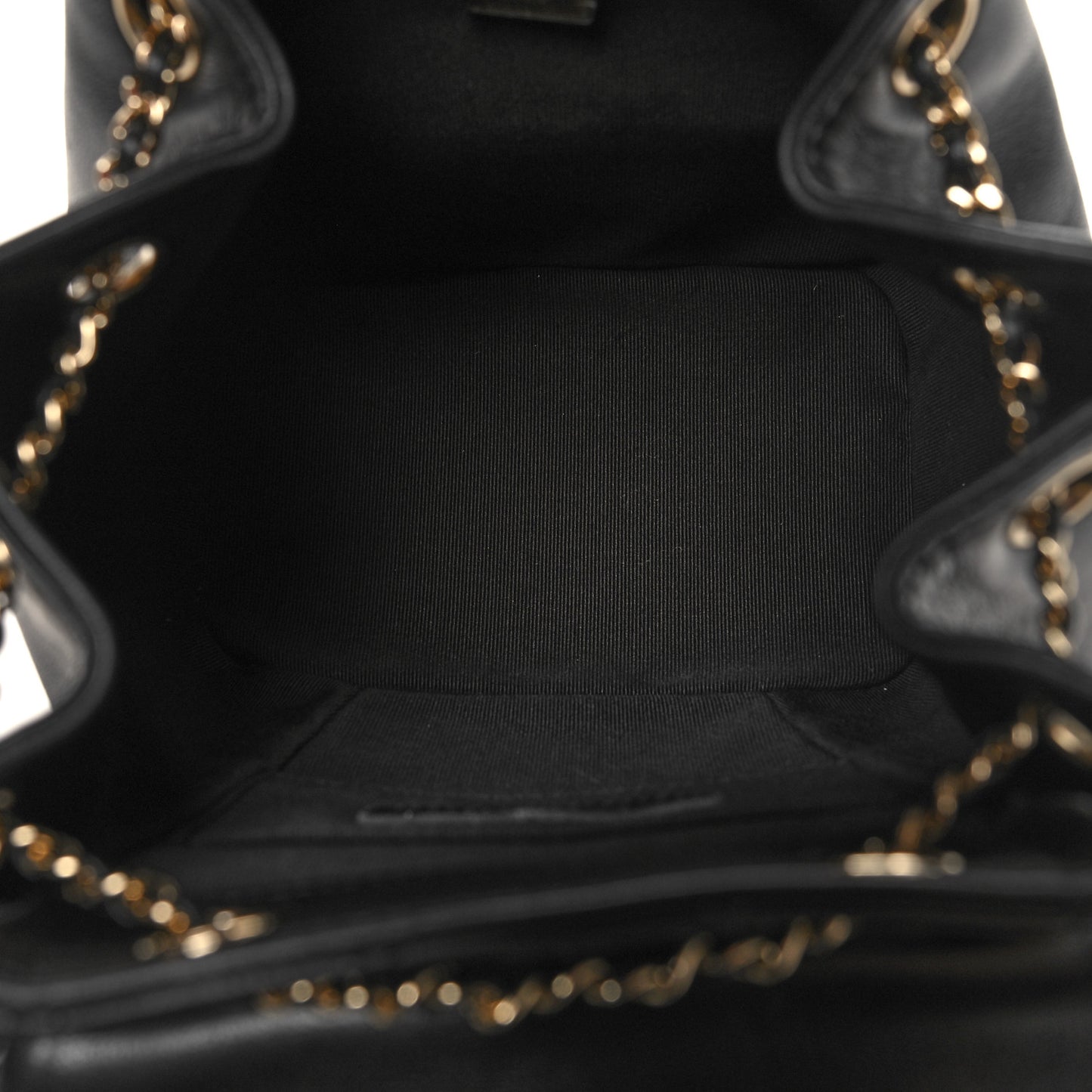 Lambskin Quilted Small Duma Drawstring Backpack Black