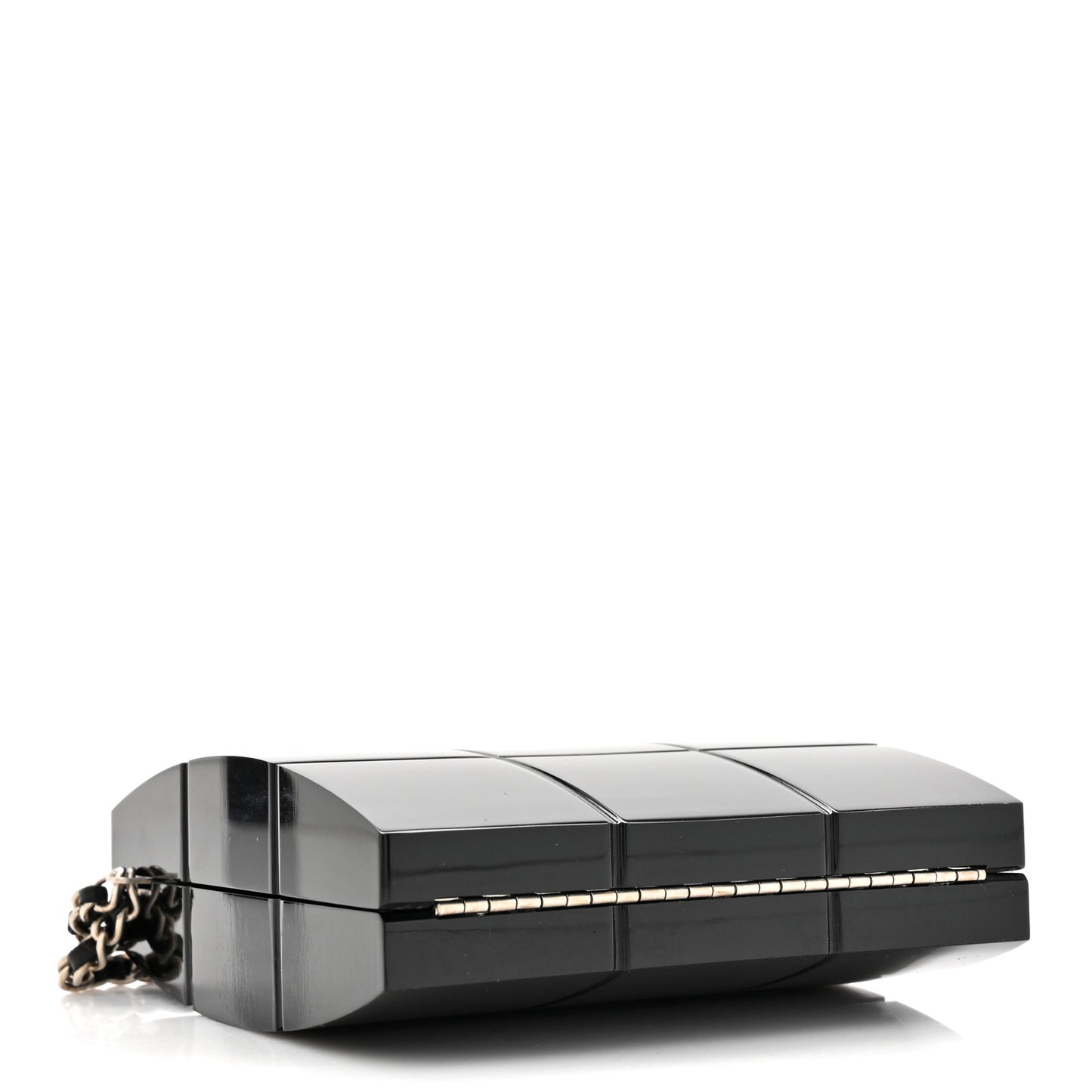 Plexiglass Minaudiere Wristlet Clutch Black