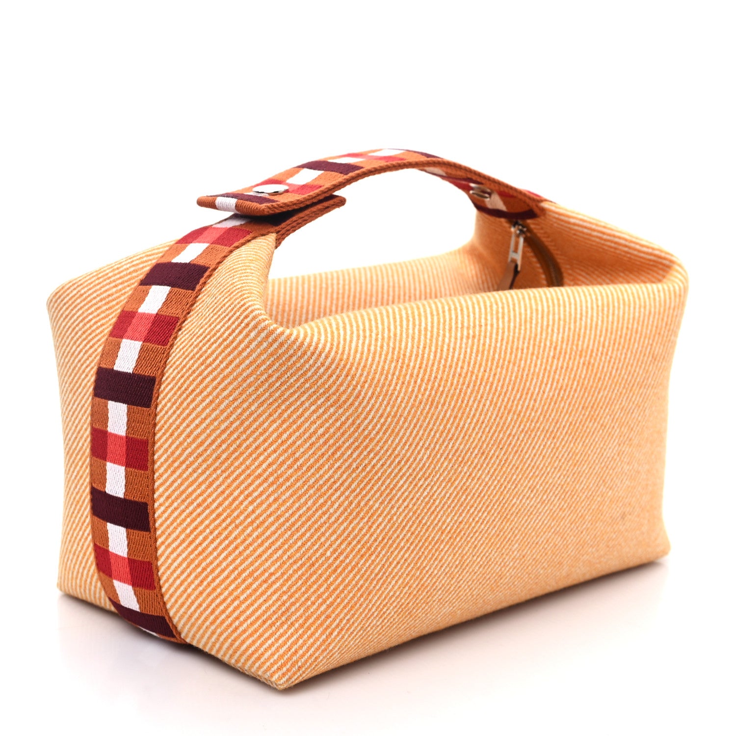 Hermes Merino Wool Large Au Carre Bride-A-Brac Pouch Fauve 3 of 9