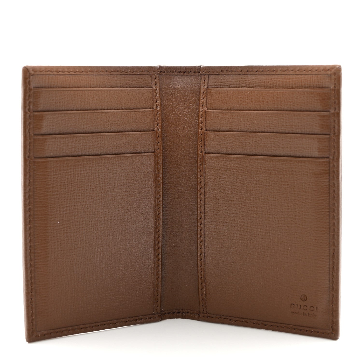 Gucci GG Supreme Monogram Azalea Calfskin Retro Interlocking G Card Case Beige Ebony Brown Sugar 6 of 11