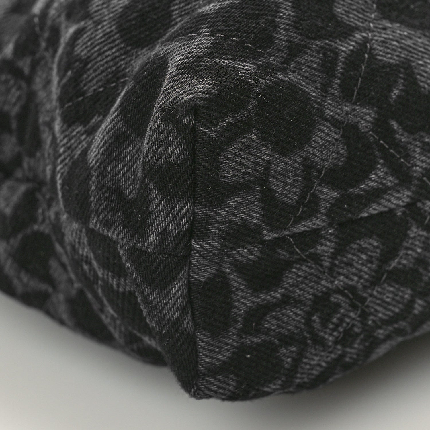 Chanel Denim Quilted Floral Print Mini Chanel 22 Black Grey 9 of 10