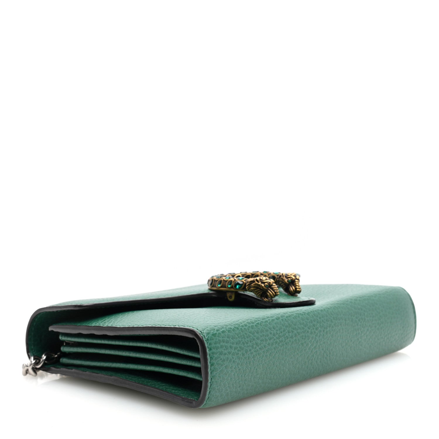 Gucci Calfskin Mini Dionysus Chain Wallet Emerald 3 of 8