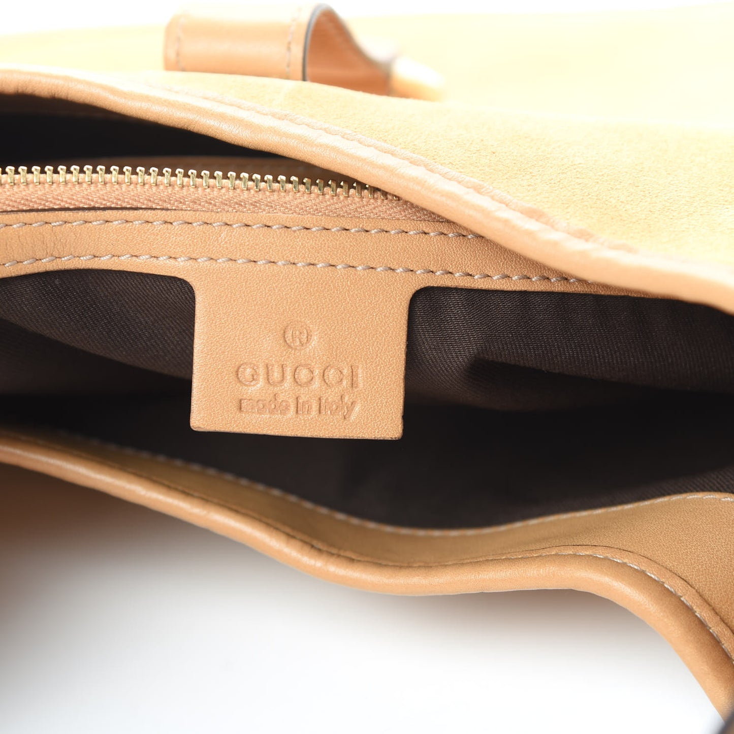 Suede Studded Jackie O Bouvier Hobo Light Brown