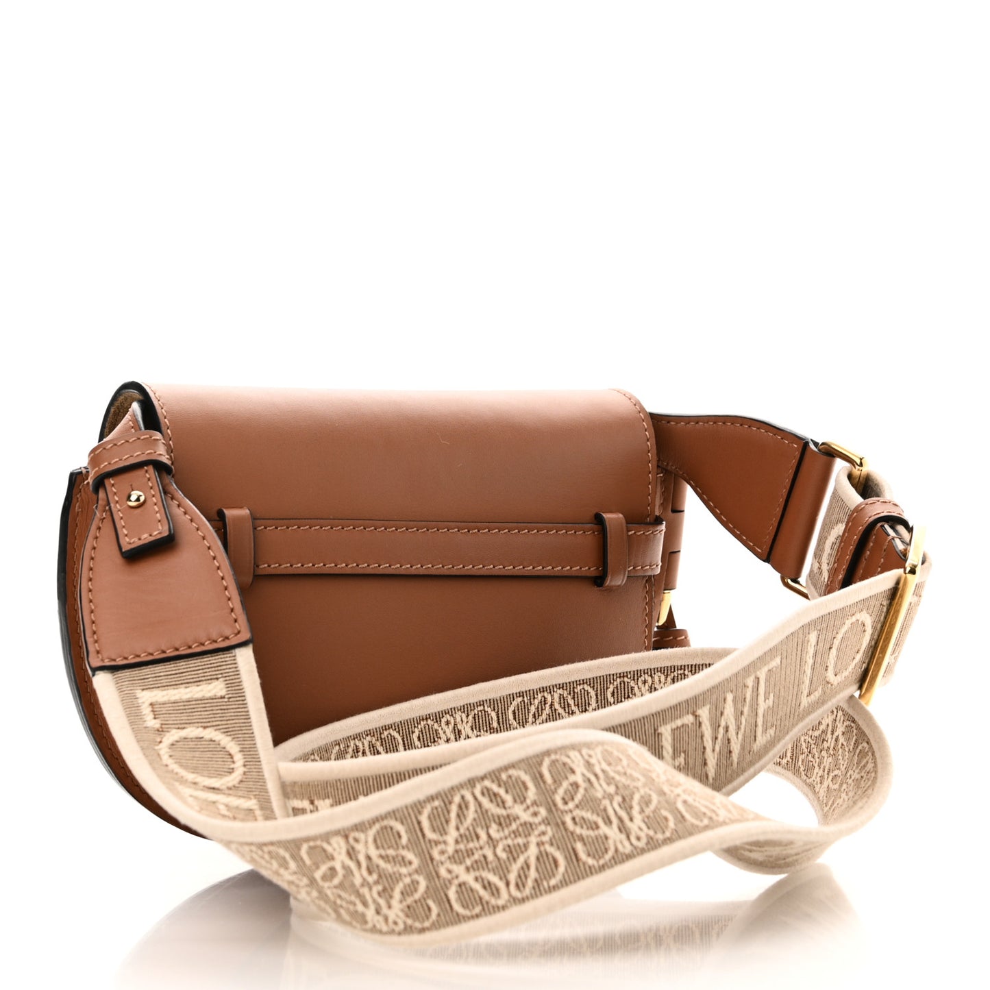 Calfskin Jacquard Mini Gate Dual Bag Tan
