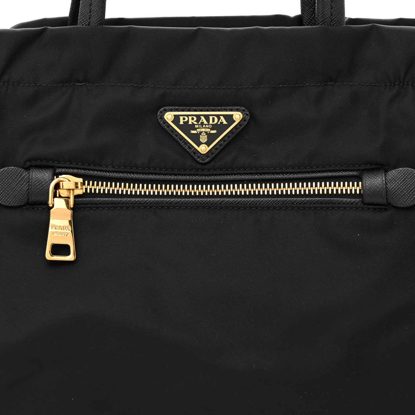 Tessuto Nylon Saffiano Shopping Tote Black