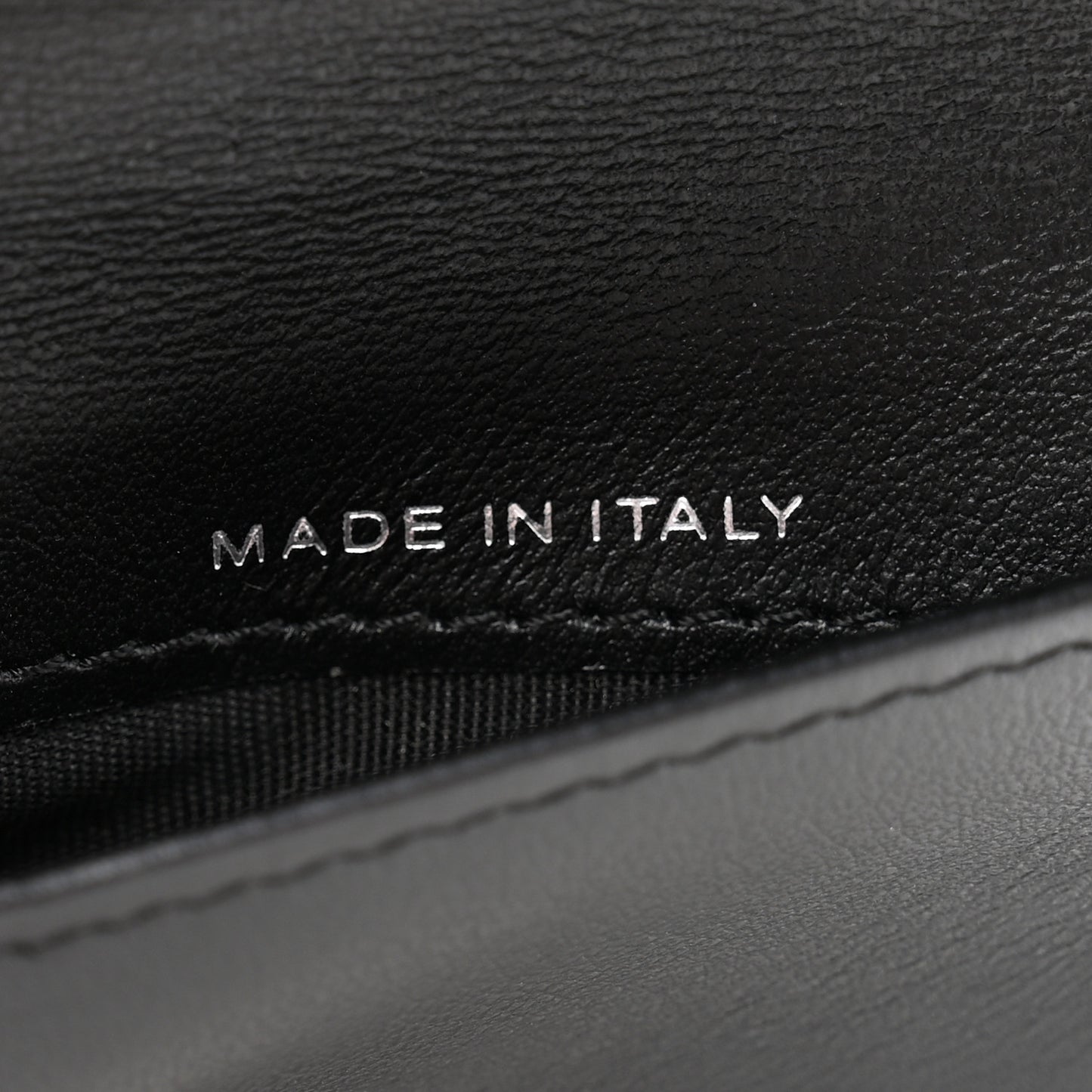 Lambskin Camellia Embossed Small Double Wallet Black