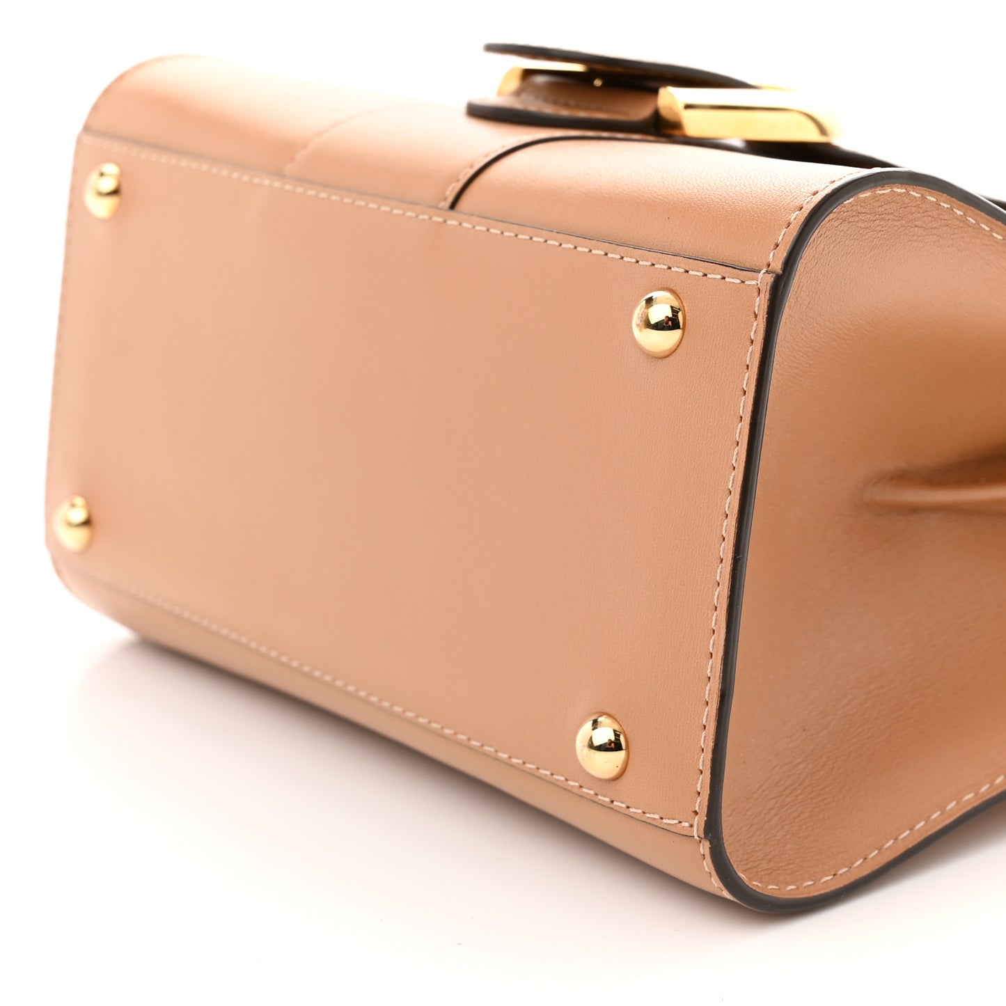 Grained Calfskin Mini Brillant Satchel Nude