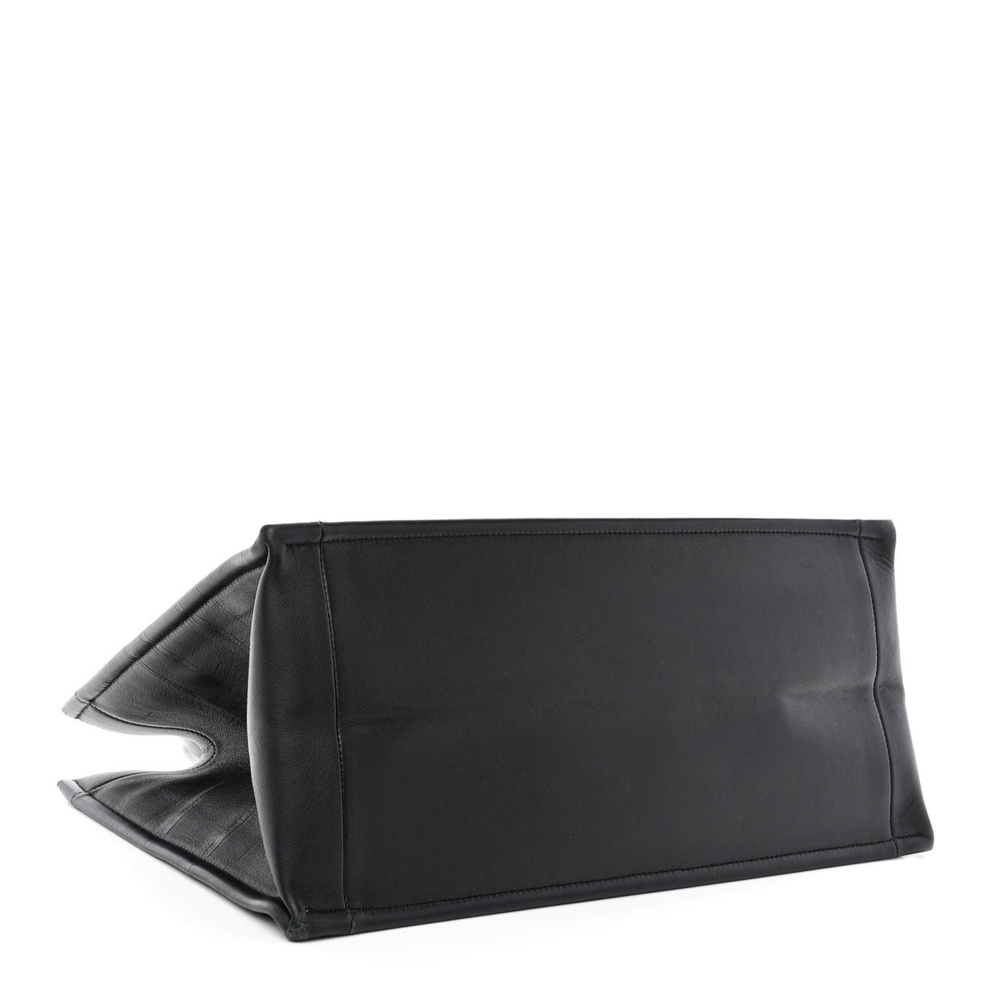 Calfskin Embossed Medium Book Tote Black