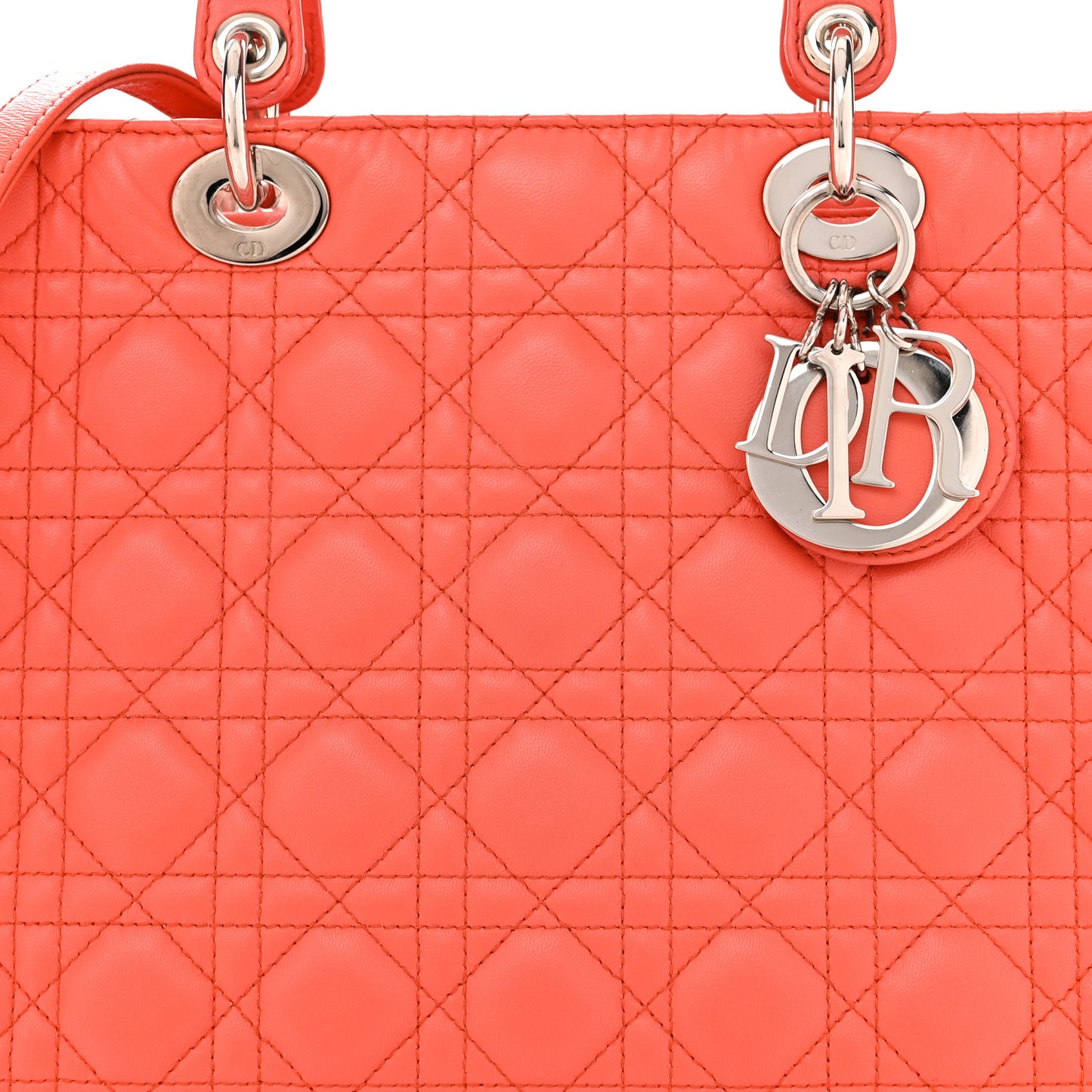Lambskin Cannage Large Lady Dior Coral
