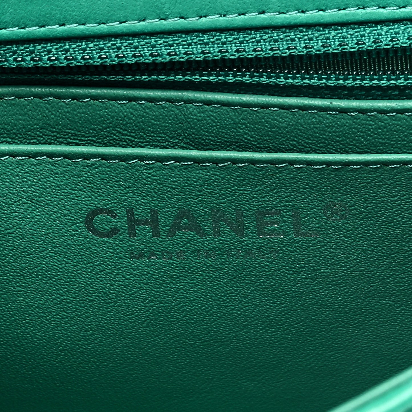 Lambskin Quilted Mini Square Flap Green