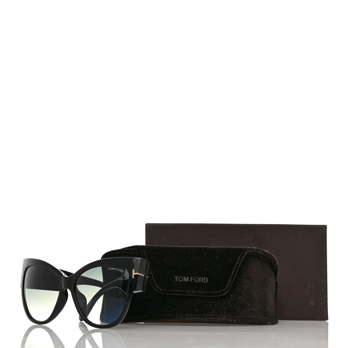 Acetate Anoushka Cat Eye Sunglasses TF371 Black