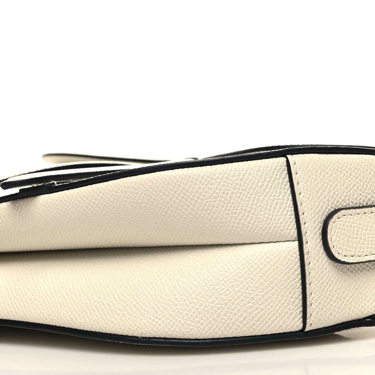 Grained Calfskin Saddle Bag With Strap Latte