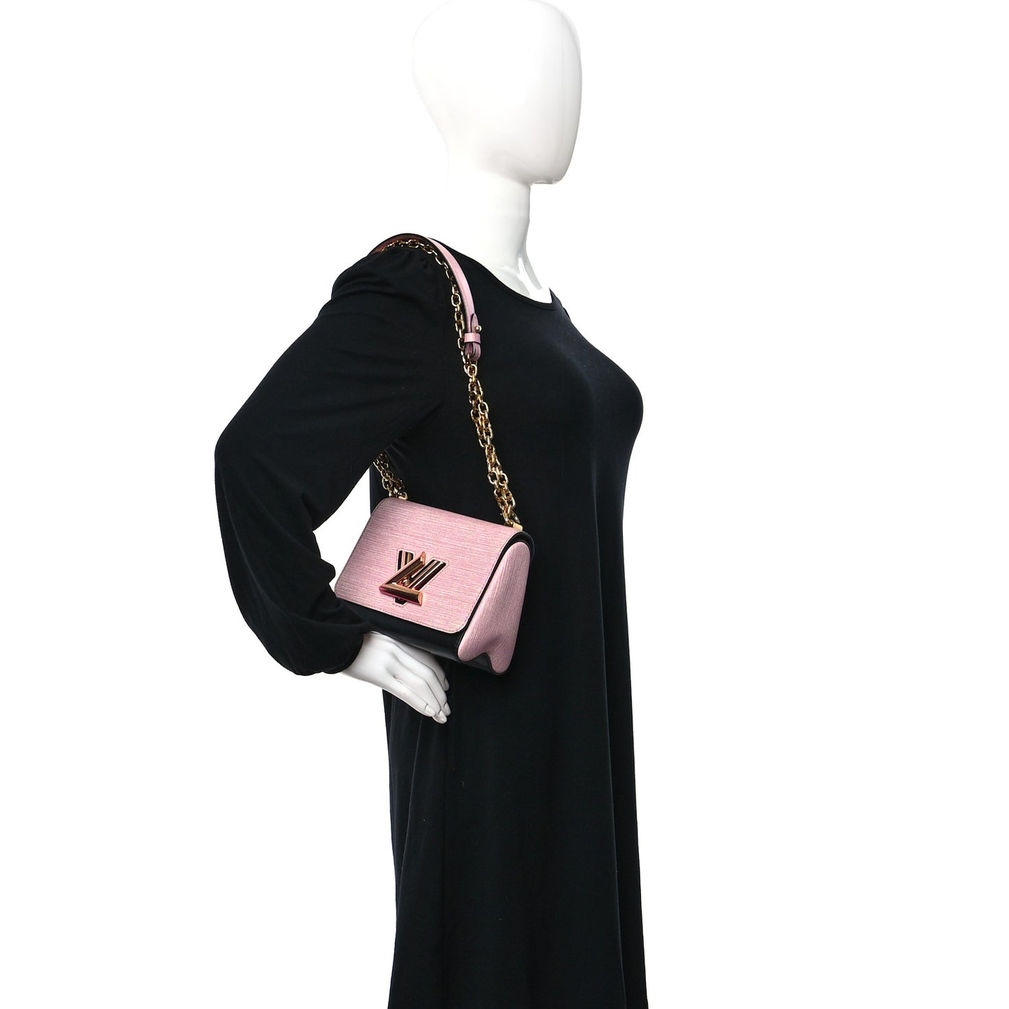 Calfskin Printed Twist Shoulder Bag PM
