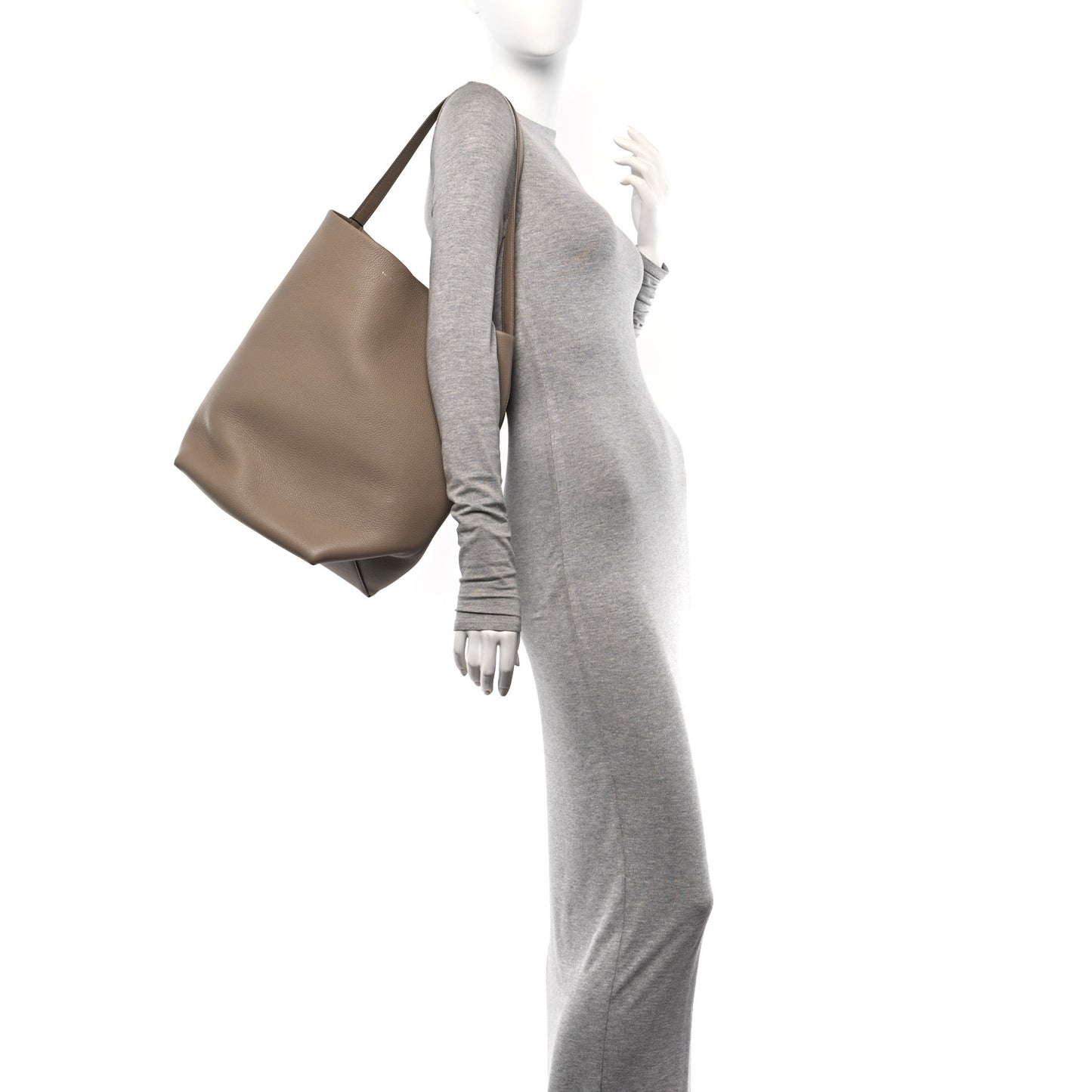 Grained Calfskin Large N/S Park Tote Dark Taupe