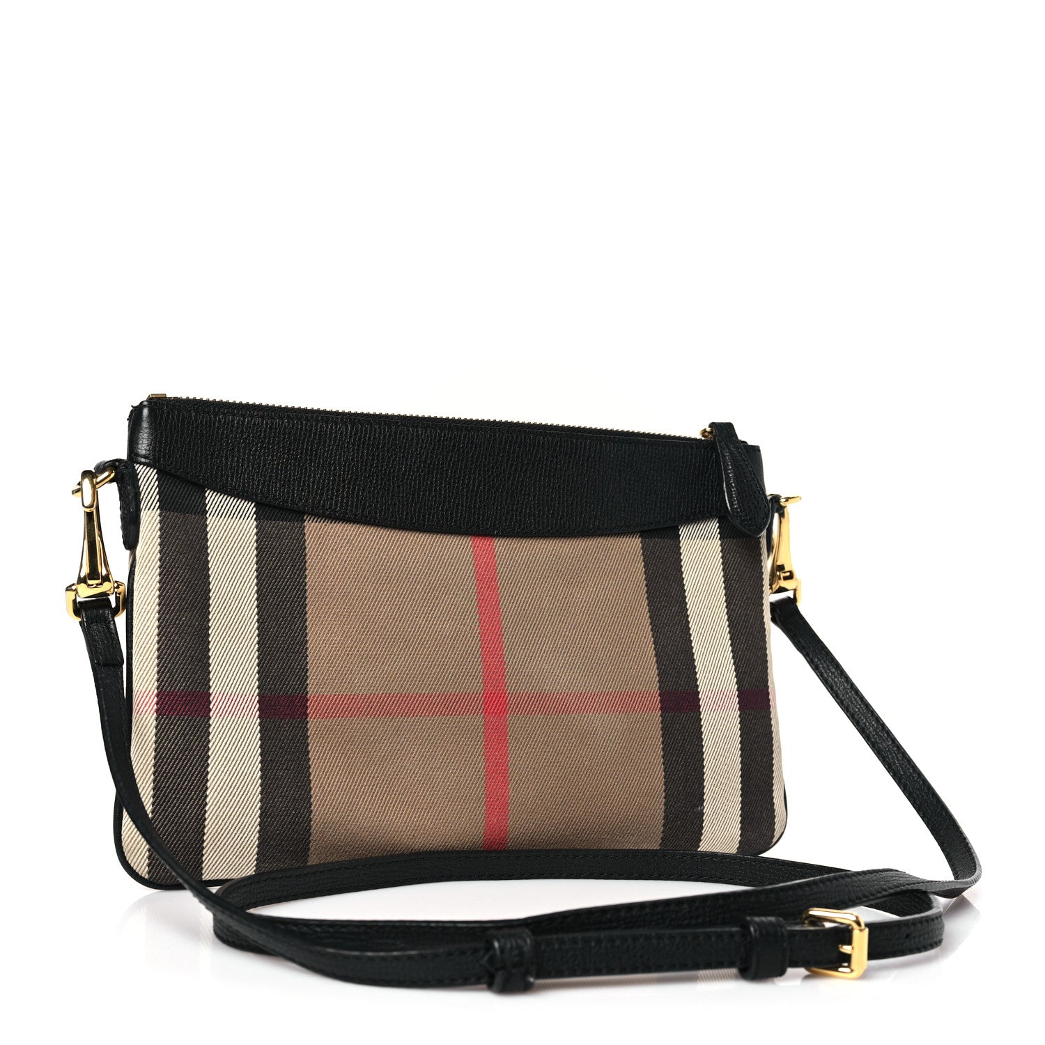 Burberry House Check Derby Peyton Crossbody Clutch Bag Black 3 of 9