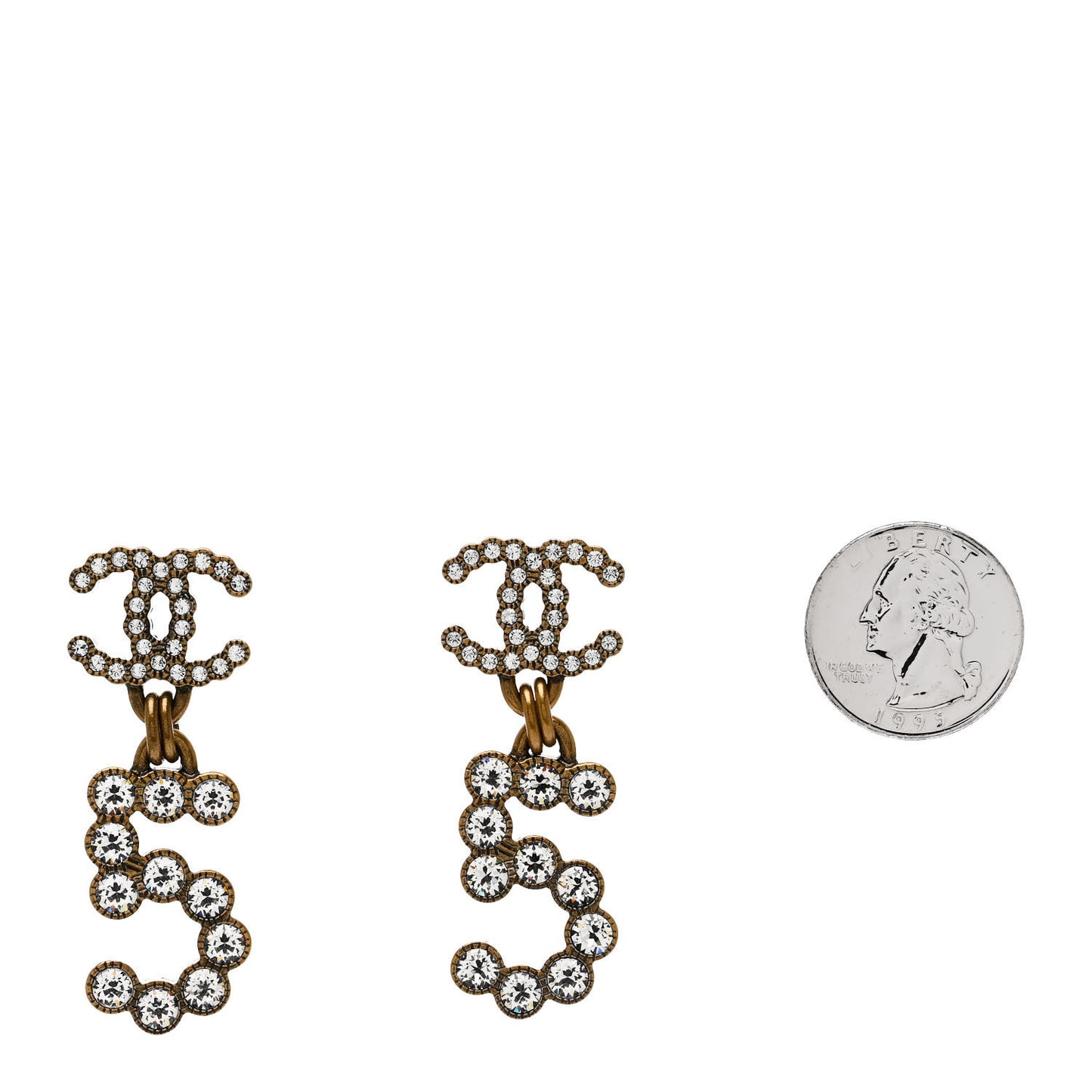 Metal Crystal City of Lights No 5 Drop Earrings Gold