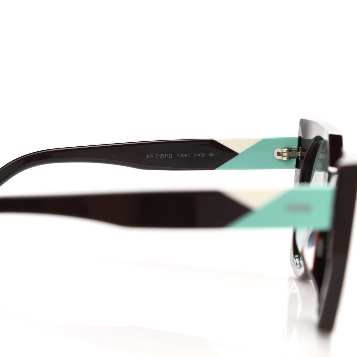 Fendi Acetate Facets Oversized Cat Eye Sunglasses FF 0151/S Brown 6 of 7