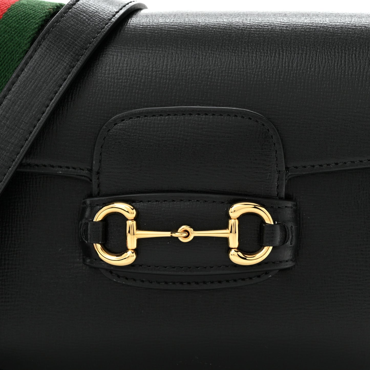 Azalea Calfskin Web Mini Horsebit 1955 Shoulder Bag Black
