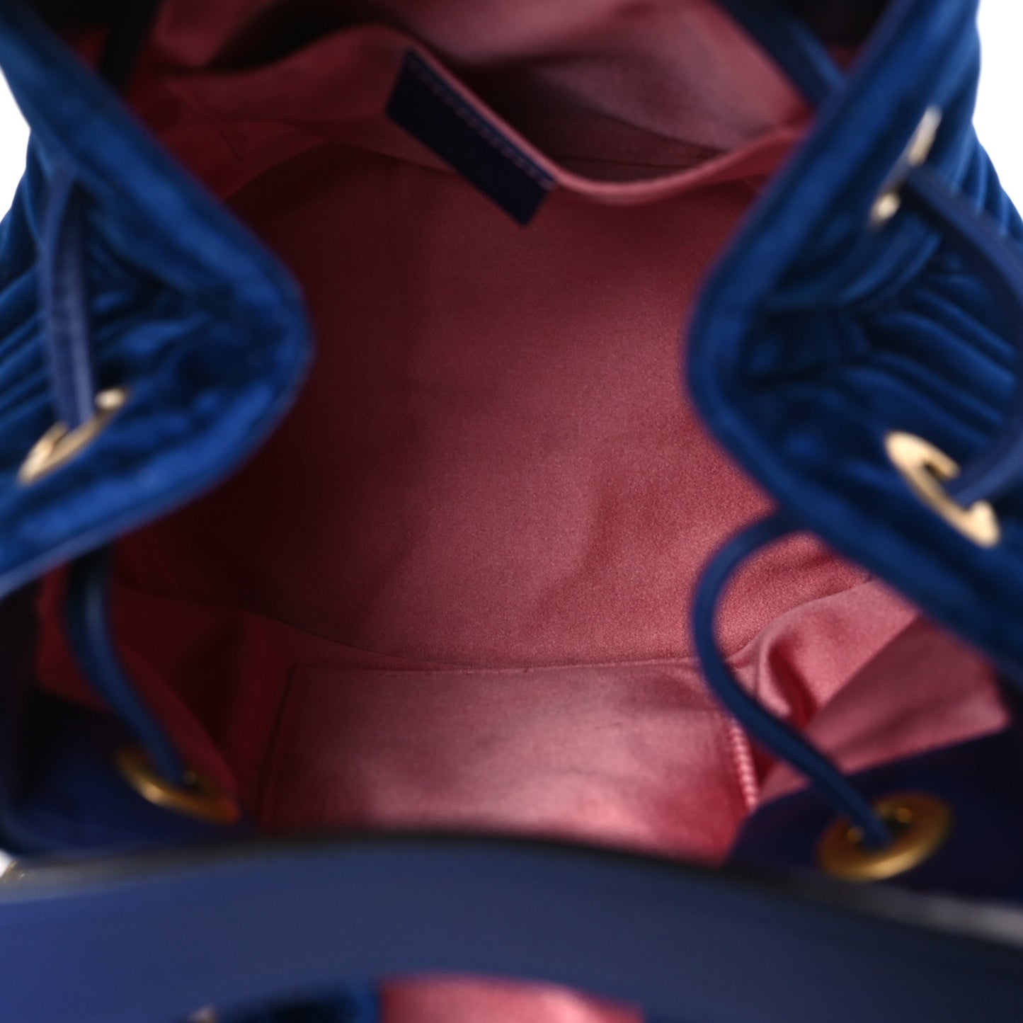 Velvet Matelasse GG Marmont Bucket Bag Cobalt Blue