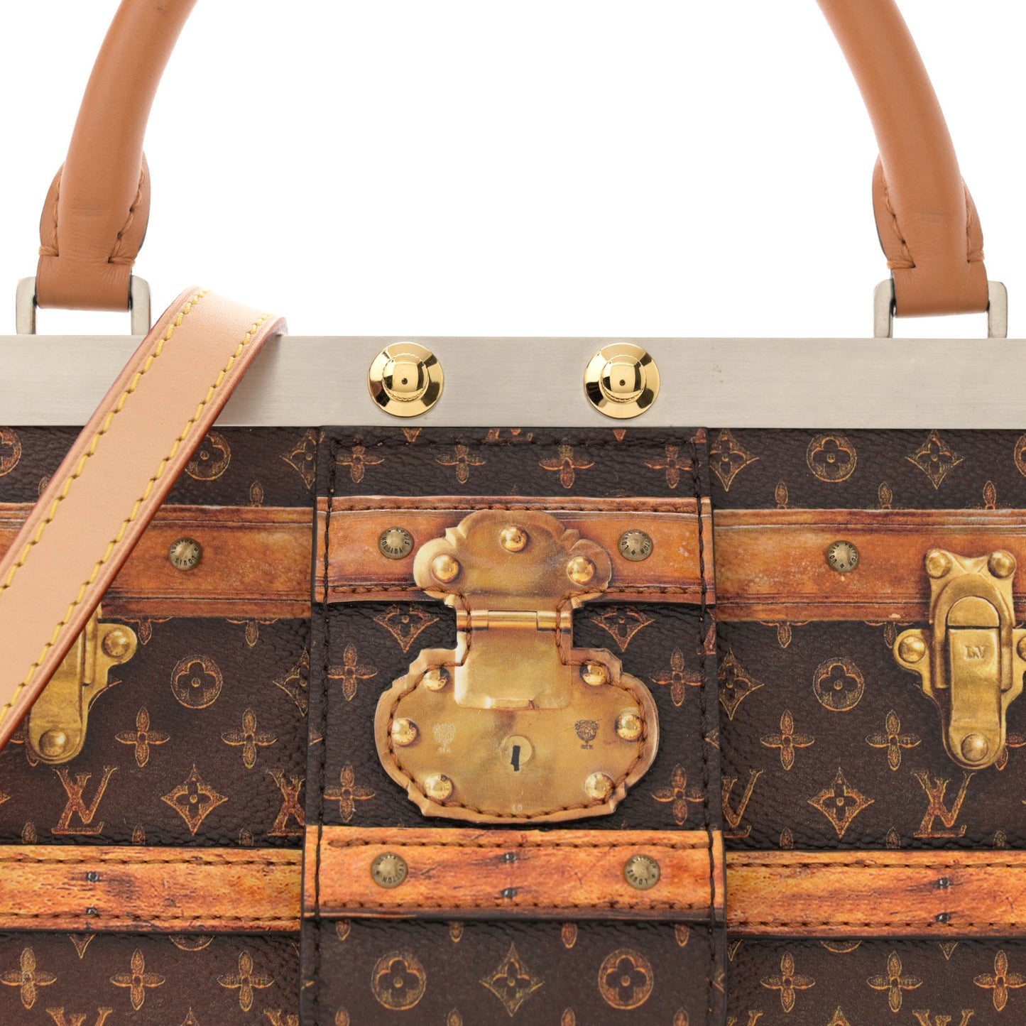 Calfskin Transformed Monogram Time Trunk Crown Frame Bag