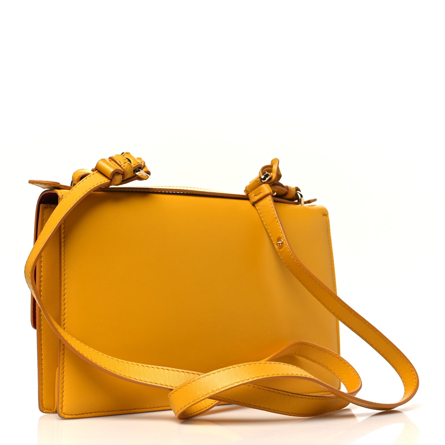 Salvatore Ferragamo Calfskin Medium Aileen Bag Yellow 3 of 10