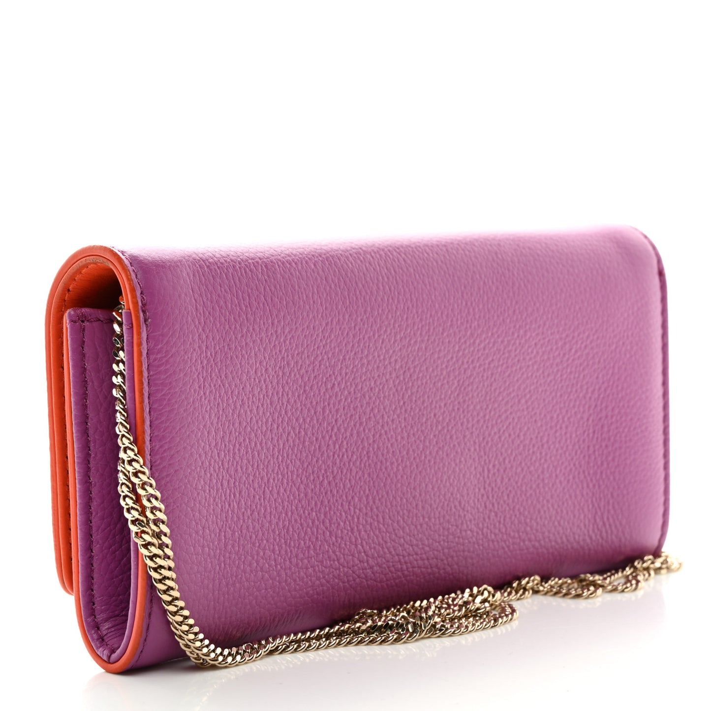 Grained Calfskin Palazzo Chain Evening Bag Pink