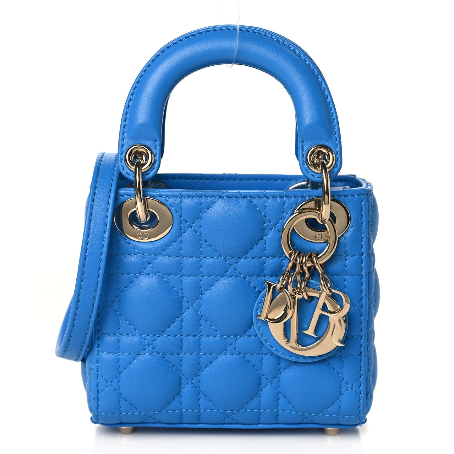 Lambskin Cannage Micro Lady Dior Blue
