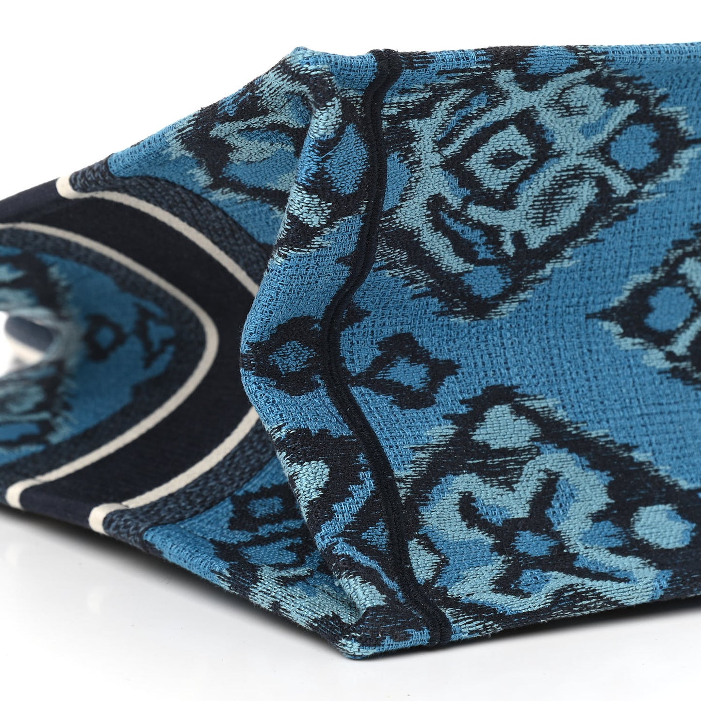 Canvas Embroidered Paisley Medium Book Tote Blue Multicolor