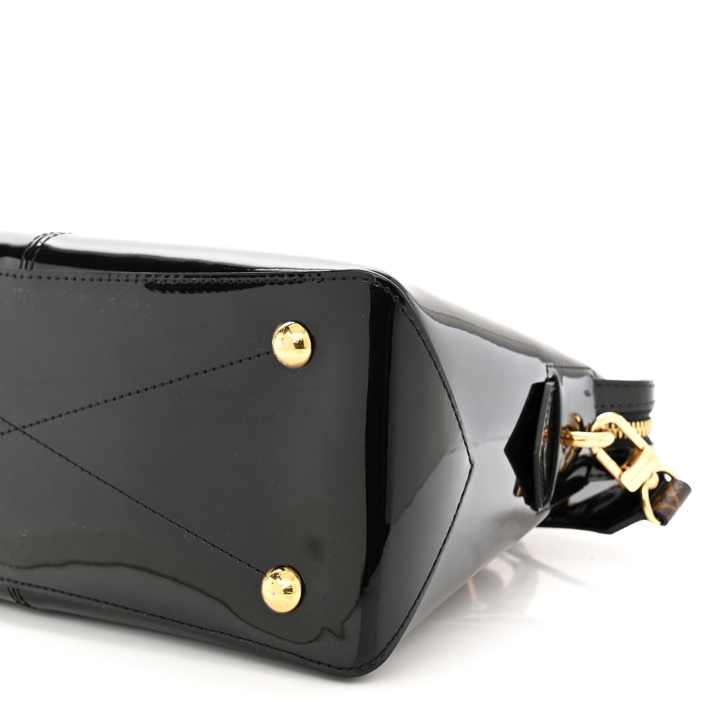 Patent Calfskin Miroir Tote Black