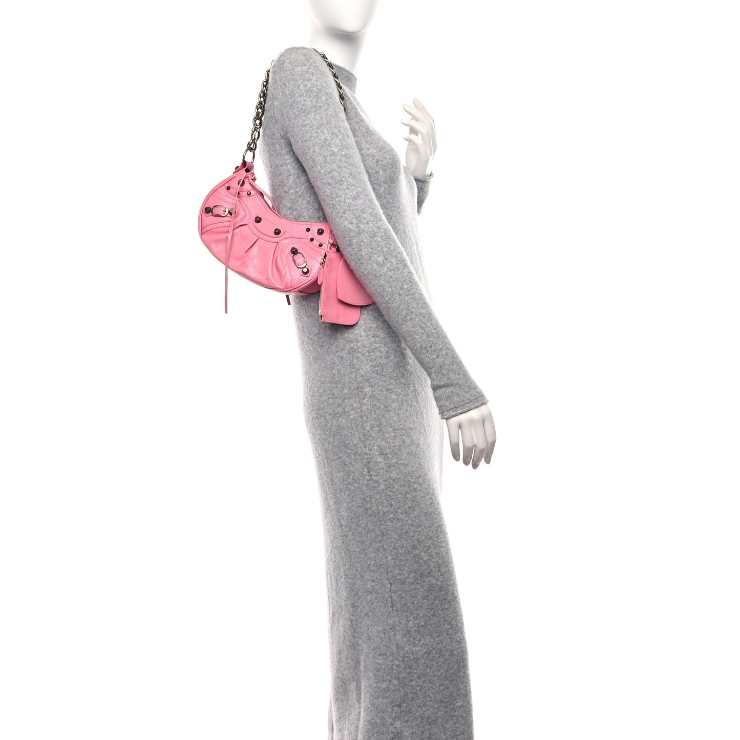 Agneau Arena Le Cagole Chain Shoulder Bag XS Sweet Pink