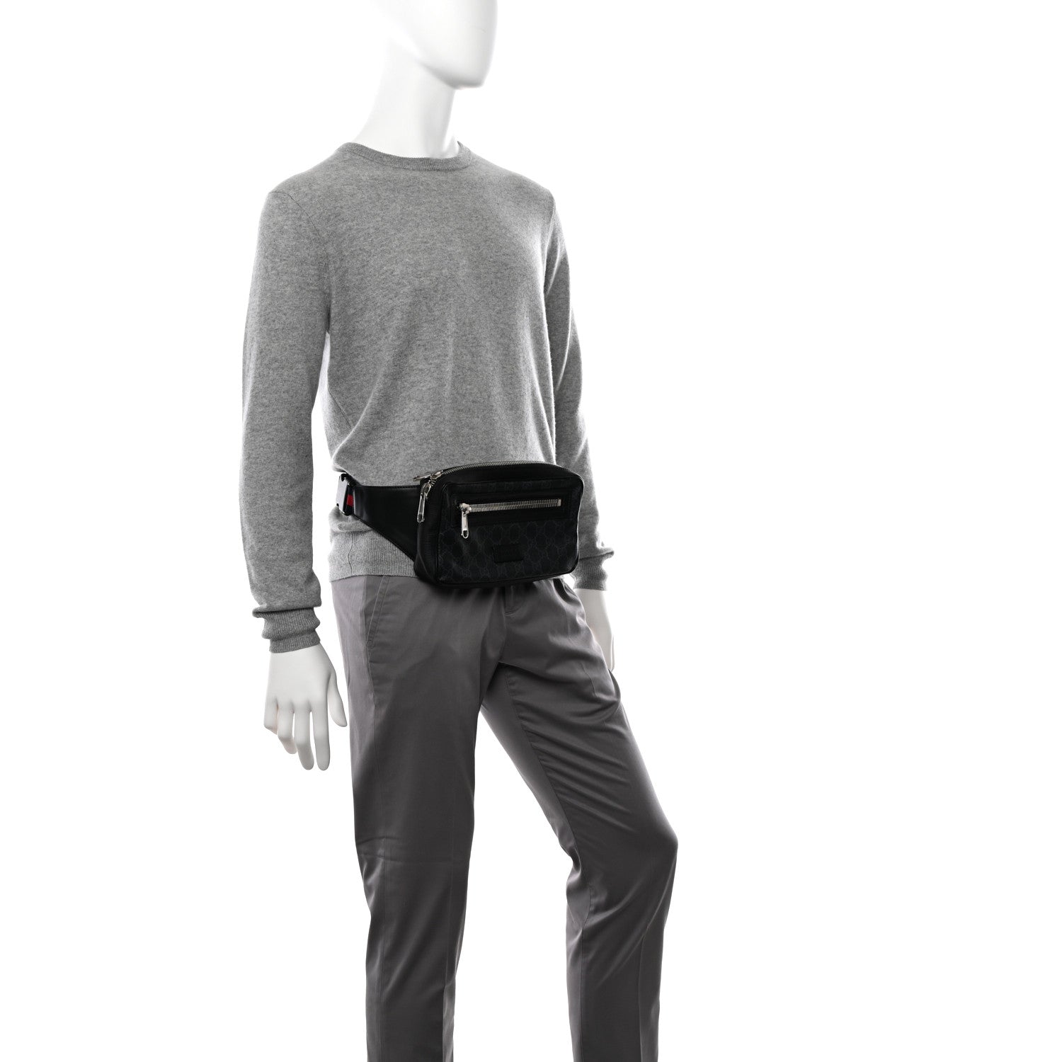 Gucci Soft GG Supreme Monogram Web Belt Bag Black Grey 2 of 13