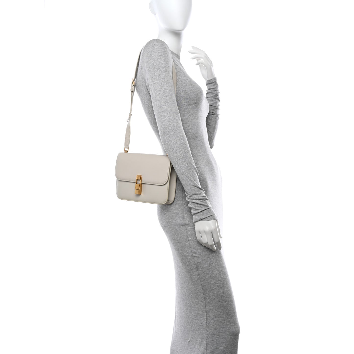 Smooth Calfskin Carre Satchel Crema Soft