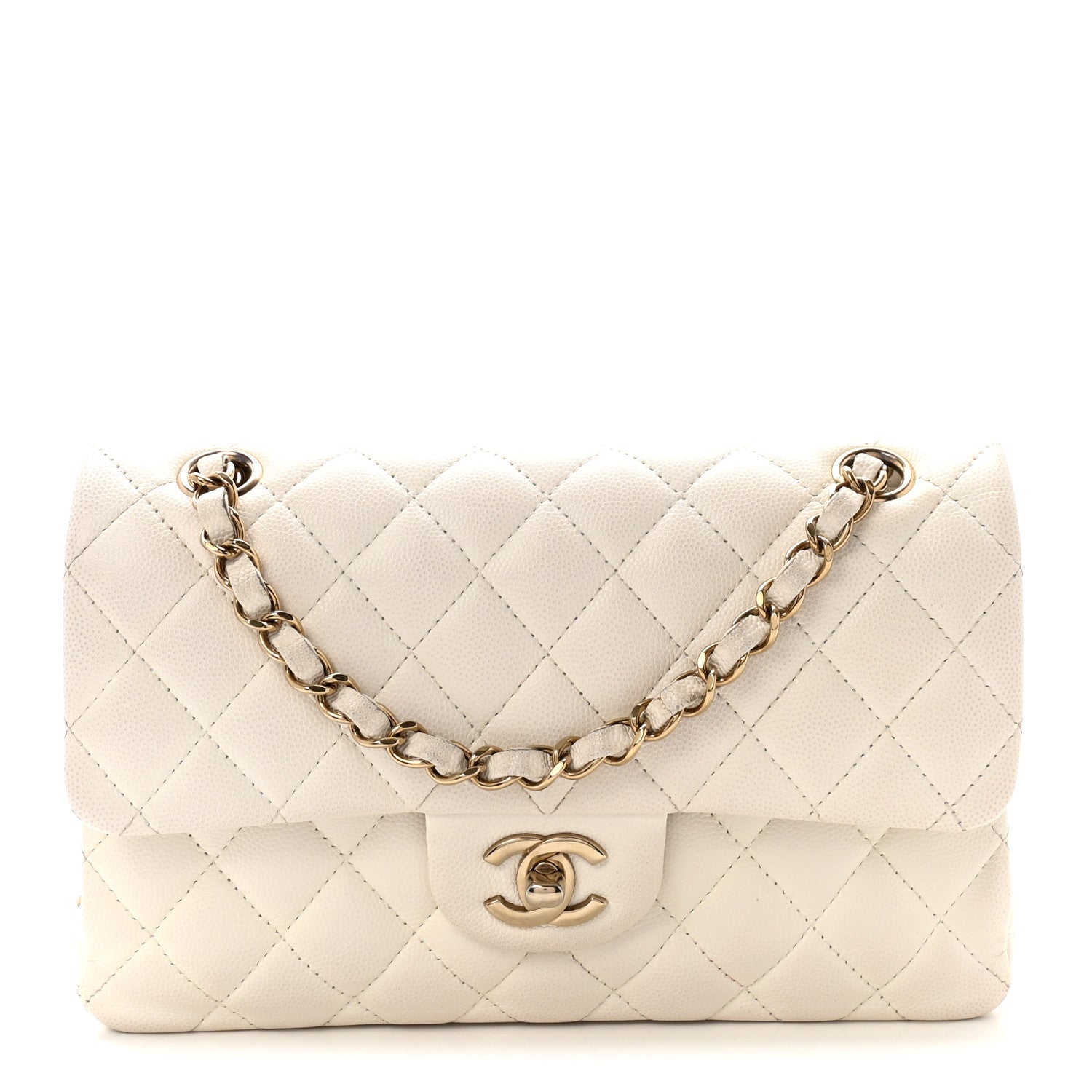 Chanel Caviar Quilted Small Double Flap White 1916146 – FASHIONPHILE