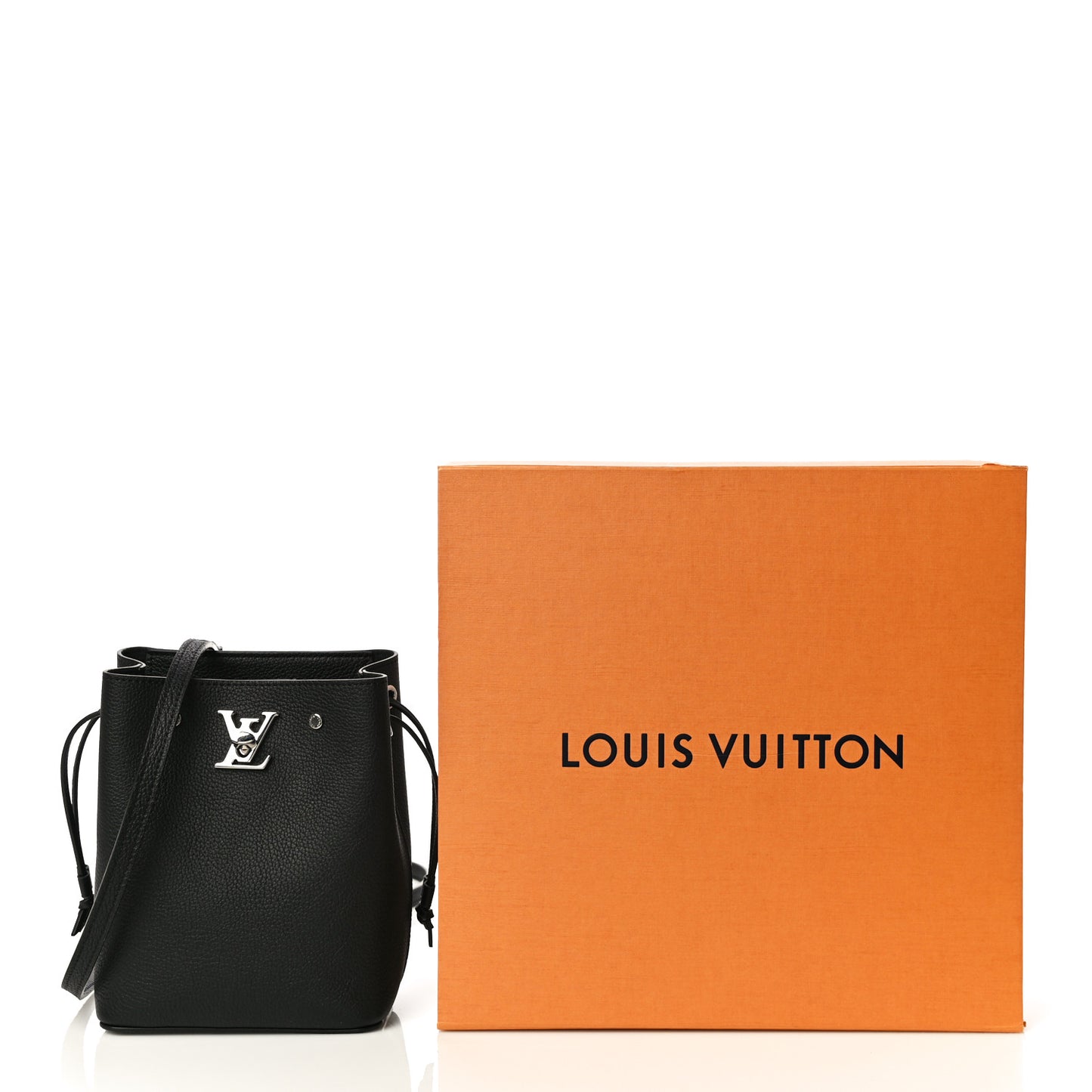 Calfskin Nano Lockme Bucket Black