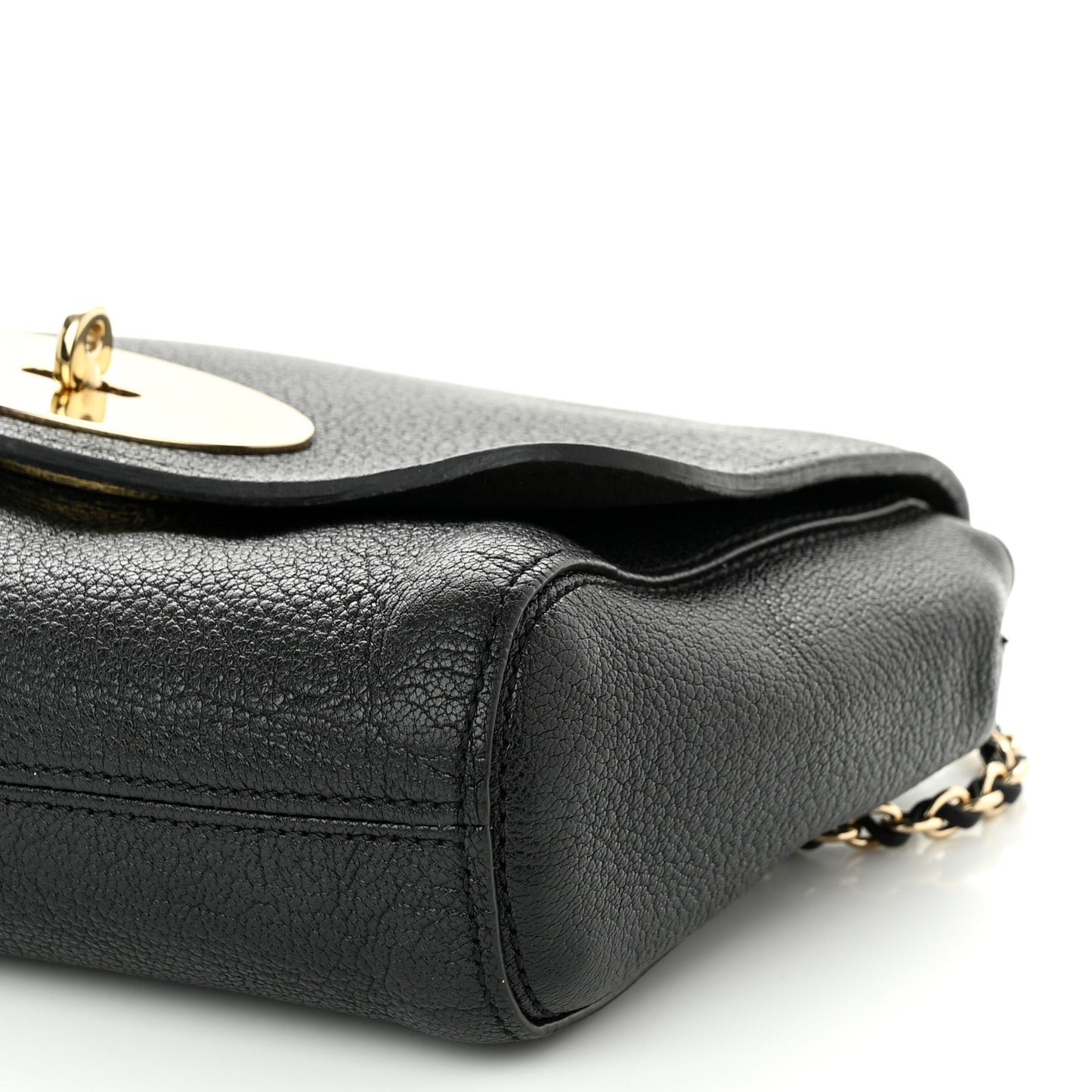 Glossy Goatskin Small Lily Flap Black